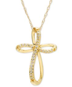 in stock Pinterest Jewelry, Gold Jewels Design, Macys Jewelry, Bohemian Blouses, Jewelry Fashion Trends, Cross Jewelry, Affordable Jewelry, Cross Pendant Necklace, Diamond Clarity