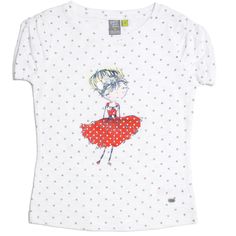 Petit Lem Girls Short-Sleeve T-Shirt With Fashion Girl Graphic Glitter Highlights And Satin Ribbon Add Additional Embellishment On The Girl Graphic Gathered Short Sleeves Color: White, Gold 100% Cotton Sizes 2t, 3t Machine Wash, Tumble Dry Low Cute Polka Dot Top For Spring, Cute Spring Polka Dot Tops, Spring Polka Dot Cotton Tops, Fitted Cute Polka Dot Tops, Cute Fitted Polka Dot Tops, Fitted Polka Dot Cute Tops, Polka Dot Short Sleeve T-shirt For Spring, Short Sleeve Cotton T-shirt With Glitter Print, Polka Dot Fashion