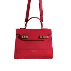 DESIGN The stunning Kim shoulder bag is perfect for adding a dash of chic to any ensemble. Made in Italy from soft pebbled leather, this versatile piece has an intriguing look, that will complete any style in a memorable way. This style can be used as a handbags or a shoulder bag, taking you from day to evening with ea Timeless Red Bag For Everyday Use, Designer Pebbled Leather Satchel With Double Handle, Designer Pebbled Leather Bag With Detachable Handle, Timeless Red Satchel For Everyday Use, Red Timeless Satchel For Everyday Use, Chic Textured Leather Crossbody Satchel, Timeless Red Satchel, Chic Shoulder Bag With Detachable Handle In Pebbled Leather, Designer Pebbled Leather Satchel With Top Carry Handle