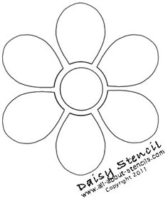 a flower with the words daisy stencil on it and an image of a flower