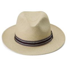 Piero Natural-Coloured Moda Panama Hat with Striped Band | In stock! | Fawler Straw Panama Hat, Hat For Men, Jewelry For Men, Hat For Man, Hat Sizes, Accessories Jewelry, Karl Lagerfeld, Natural Color, Panama Hat