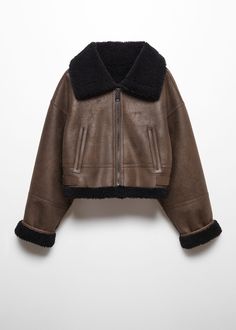 Short double-sided jacket - Women | Mango USA Winter Jackets Women Cold Weather, Mango Faux Fur Coat, Coastal Western, Country Winter, Airplane Outfits, Winter Leather Jackets, Ny Outfits, Warm Springs, Ladies Short Jackets