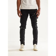 * Embellish Nyc Men's Jean * Distressed Denim * Buckle And Rip Details * Skinny Fit * Stretch Fabric * 98% Cotton, 2% Spandex * 34" Inseam * Mpn Embsp222-115 Distressed Cotton Jeans For Concerts, Ripped Fitted Punk Jeans, Fitted Ripped Punk Jeans, Punk Ripped Fitted Jeans, Punk Style Ripped Fitted Jeans, Edgy Black Jeans With Holes, Distressed Punk Jeans For Concert, Black Distressed Jeans For Concert, Punk Distressed Jeans For Concert