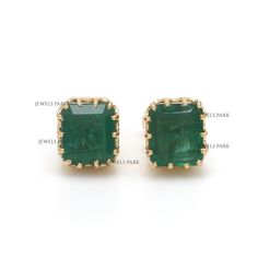 Real emerald prong set big emerald cut studs earring gold | Natural emerald cut emerald studs gold | Emerald stud earring gold ready to ship GEMSTONE DETAILS : ✦ Gemstone : Emerald ✦ Gemstone Type : Natural ✦ Gemstone Size : 8x7 MM ✦ Gemstone Shape : Octagon ✦ Number of Gemstones : 2 ✦ Gemstone Weight : 5-6 Carats ✦ Gemstone Grade : AAA METAL DETAILS : ✦ Metal : 14K/18K Gold ✦ Metal Color : Yellow / White / Rose Gold ✦ Setting : Prong Setting ✦ Earring Pouch : Yes SHIPPING DETAILS : ✦ Shipped via : USPS ✦ Production time : 10-12 days ✦ Delivery time : 7-8 days ✦ Expedited shipping : Available ✦ Expedited shipping service : UPS ✦ Expedited shipping time : 5 days ✦ Expedited shipping cost : 70$ CUSTOMISATION DETAILS : We can customize any piece of fine jewelry. You can simply message us on E Emerald Stud Earrings, Emerald Cut Stud Earrings, Sapphire Eternity Band, Rainbow Sapphires, Emerald Earrings Studs, Gold Rings Stackable, Rainbow Bracelet, Emerald Gemstone, Emerald Earrings