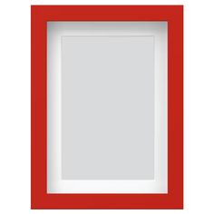 a red and white frame on a white background with an empty space in the middle