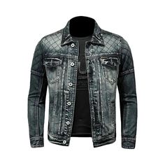 Introducing the must-have item for the 2024 Spring Collection our sanded biker men's denim jacket! This biker style jacket is the perfect combination of vintage and slim, giving you an edgy yet sophisticated look.Distinctive Features: Vintage Vibes: The sanded denim gives this jacket a vintage feel, making it a timeless addition to your wardrobe. Slim Fit: The slim fit of this jacket ensures a sleek and modern silhouette, perfect for any occasion. Biker Style: With its asymmetrical zip closure a Fall Denim Biker Jacket For Streetwear, Denim Biker Jacket For Fall Streetwear, Denim Biker Jacket With Pockets, Spring Biker Denim Jacket In Cotton, Spring Biker Denim Jacket, Winter Denim Biker Jacket With Long Sleeves, Denim Biker Jacket With Long Sleeves For Winter, Denim Long Sleeve Biker Jacket For Winter, Spring Biker Denim Jacket For Streetwear