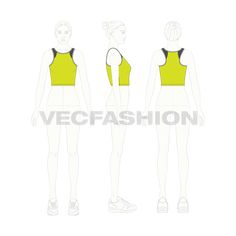 Women's Lycra Sport Top Women Vector, Flat Sketches, Sport Top, Sports Top, Sport Running, Clothes Ideas, Running Women, Fashion Flats, Womens Flats