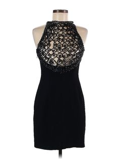 Carmen Carmen Marc Valvo Cocktail Dress Size: 8 Black Dresses - used. 62% TRIACETATE, 38% POLYESTER, Mini, Mock, Short, Sleeveless | Carmen Carmen Marc Valvo Cocktail Dress: Black Dresses - Size 8 Embellished Sleeveless Midi Dress For Evening, Black Sleeveless Mini Dress For Evening, Carmen Carrera Drag, Carmen Marc Valvo Dress, Carmen Marc Valvo, Ethiopian Opal Ring, Black Cocktail Dress, Ethiopian Opal, Black Dress