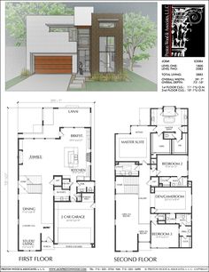 two story house plans with floor plans and measurements