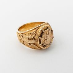 The design of this ring has been created for Catholic Bishops in Poland. Only selected were awarded with permission to wear it. Ring represents the Historic Polish White Eagle engraved on either side of the ring. The top design is an image of Our Lady of Czestochowa (Matka Boska Czestochowska) in front of Independence Eagle on top of the Scouts Badge. 14K Yellow Gold Ring face measures 0.562" x 0.687" Made in Poland Packaged in gift jewelry box. Gold prices fluctuate often. What you see online is today's price. 14K Yellow Gold Ring face measures 0.562" x 0.687" Made in Poland Packaged in gift jewelry box. Gold prices fluctuate often. What you see online is today's price. Collectible Sterling Silver Yellow Gold Rings, Collectible White Gold Rings With Polished Finish, Formal Engraved 14k Gold Rings, Engraved 14k Gold Rings For Formal Occasions, Ceremonial 14k Gold Engraved Intaglio Ring, Ceremonial Fine Jewelry Stamped 14k, Ceremonial Sterling Silver Rings With Polished Finish, Fine Jewelry Ceremonial 14k Stamped Jewelry, Sterling Silver Rings With Polished Finish For Ceremonial Occasions