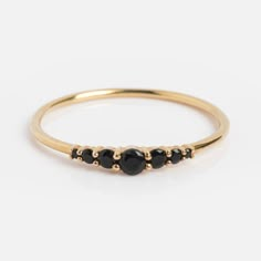 Solid Gold Black Agate Cascade Ring | Local Eclectic Black Gemstone Ring, Black Onyx Engagement Ring, Onyx Engagement Ring, Local Eclectic, Fancy Gifts, Solid Gold Band, Black Agate, Ring Promise, Onyx Stone