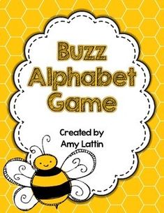 the buzz alphabet game with a bee on it