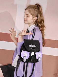 Cute Anime Embroidery Backpack Add some cuteness to your style with our Cute Anime Embroidery Backpack. Made with high-quality materials, this backpack features adorable anime embroidery that will surely catch anyone's attention. Stay fashionable and organized with this backpack in hand. Harajuku Style Student Backpack, Kawaii Backpack With Cat Design For Students, Kawaii Cat Design Backpack For Students, Black Cartoon Backpack For Students, Black Kawaii Backpack For Students, Cute Embroidered Backpack, Sanrio Backpack, Adorable Anime, Anime Embroidery