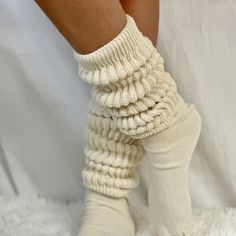 Comfortable Cotton Knee-high Socks For Spring, Slouch Socks Outfit, Scrunch Socks, Beige Socks, Bling Bling Jewelry, Socks Outfit, Slim Jim, Slim Jims, Slouch Socks