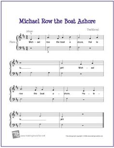 michael row the boat ashore sheet music