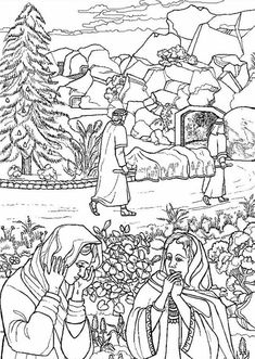 the nativity scene with jesus and mary in black and white coloring pages for adults