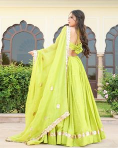 Lime Green Lehenga Set - www.riafashions.com Fitted Anarkali Set With Gota Work, Fitted Pista Green Sharara With Cutdana, Pista Green Fitted Sharara With Cutdana, Designer Pista Green Choli For Eid, Fitted Anarkali Sharara With Gota Work, Bollywood Style Pista Green Sharara With Gota Work, Pista Green Bollywood Sharara With Gota Work, Pista Green Sharara With Pallu For Navratri, Eid Pista Green Choli With Cutdana