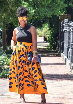 Ankara Maxi Skirt - Petals | African Print Skirt | Plus Size Available - Kayarize Ankara Maxi Skirt, Wedding Dress Pockets, African Print Skirt, New Outfit Ideas, African Fashion Skirts, Famous Outfits, Wedding Dress With Pockets, African Fashion Modern, Dress Pockets