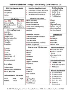 DBT Skills Quick Reference Dialectical Therapy, Skills List, List Of Skills, School Social Work