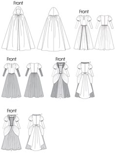 different types of dresses for girls with long sleeves and bows on the shoulders, front, and back