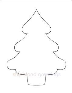 a simple christmas tree cut out with the outlines on it and ready to be colored