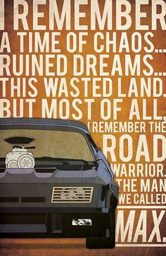 a car is shown in front of a brown background with the words, remember a time of chaos