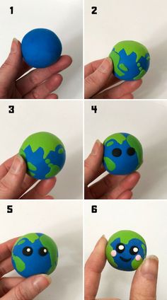 how to make a diy earth ornament out of plastic balls and clay