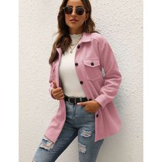 Pink Button Tie Waist Woolen Coat with Pockets Belt Coat, Hot Women Dress, Collared Coat, Belted Coat, Sleeveless Bodysuit, Woolen Coat, Pocket Belt, Neutral Tones, Casual Wardrobe