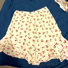 New With Tag For Love And Lemons Skirt. Size M Cute White Skirted Bottoms, Cute Red Ruffled Bottoms, Red Lined Skirt Bottoms For Summer, White Skirted Bottoms For Spring, White Casual Mini Skirt, Casual White Mini Skirt, Red Lined Skirt For Summer, Cute White Mini Skirt For Spring, Cute White Mini Bottoms