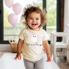 Personalized Halloween Kids Shirt, Custom Kids Name Cute Boo Toddler, Halloween Ghost Kids Tee, Fall Baby Outfit, Halloween Baby Shower Gift A T-shirt is a daily must-have item you should have in your wardrobe. Our designed T-shirts are quite easy for you to wear or mix with other items. Above all, it's extremely convenient and suitable for any gender. You can wear our designs anywhere you want: at home, at a gym, or hang out with friends. Our shop wants to bring you trendy, quality and cost-effective shirts. PRODUCT DETAILS: Printed in the USA Worldwide shipping Print type: DTG Material: Cotton and polyester Sizing: Depending on colors and styles Style: Classic t-shirts, hoodies, sweatshirts, tank tops, youth T-shirts, baby bodysuits, etc Can be printed on both sides The second side: + $4 Cute First Birthday T-shirt With Character Print, Cute Cartoon Print Top For First Birthday, Cute Cartoon Print Tops For First Birthday, Fall Baby Clothes, Outfit Halloween, Toddler Halloween, Custom Kids, Halloween Baby, Huntington Beach Ca