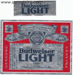 an old budweiser light label from the early 1900's and now on display