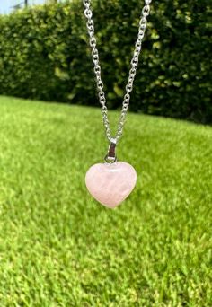 Dainty Rose Quartz Heart Pendant Gourgeous Rose Quartz Crystal Necklace Rose Quartz is the stone of universal love. It restores trust and harmony in relationships, encouraging unconditional love. Rose Quartz purifies and opens the heart at all levels to promote love, self-love, friendship, deep inner healing and feelings of peace. Calming and reassuring, it helps to comfort in times of grief. Rose Quartz dispels negativity and protects against environmental pollution, replacing it with loving vi Heart-shaped Rose Colored Jewelry For Gift, Heart-shaped Rose Jewelry For Gift, Rose Heart-shaped Jewelry For Gift, Rose Heart-shaped Jewelry Gift, Rose-colored Heart-shaped Jewelry For Gifts, Rose Heart-shaped Necklace For Gift, Rose Heart Necklace For Valentine's Day, Valentine's Day Rose Heart Necklace, Spiritual Heart Shaped Necklace For Mother's Day