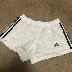 Nwot Adidas Shorts. Comfy. Athletic. Perfect Condition. Size Xs White Shorts With Three Stripes For Spring, White Three Stripes Shorts For Spring, White Three Stripes Athletic Shorts For Sports, White Three Stripes Athletic Shorts, Adidas Sporty White Athletic Shorts, White Three-stripe Sports Shorts, White Athleisure Shorts With Three Stripes, White Shorts With Three Stripes, White Adidas Sports Shorts