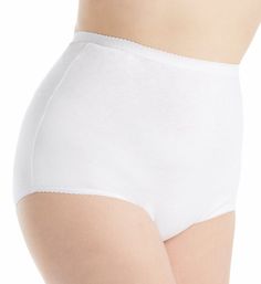 Soft and comfortable, this panty has full coverage and a high rise. Made of combed cotton. Sewn-on logo elastic along waistband. Comfortable knit cotton body with a seamless front and rear. Covered elastic along leg openings for a custom fit. High rise. Panties provide full rear coverage. Fully sewn down crotch gusset. Shadowline Women's Plus Size Cotton Classics Brief Panty in White (17021P) | Size 10 | HerRoom.com Leg Bands, Lounge Lingerie, Fashion Lingerie, Knit Cotton, Combed Cotton, Custom Fit, Women Clothes Sale, Women Clothing, Fashion Clothes Women