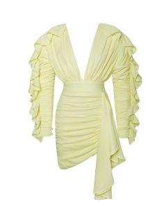 SAMARA SARI drape Fırfırlı KOL ELBİSE – Arelia'nın Rüyası Miss Circle, Elegant Mini Dress, Yellow Skirt, Ruched Skirt, Ruffle Sleeve Dress, Cardigan Sweater Jacket, Mini Cocktail Dress, Crop Top Blouse, Samara