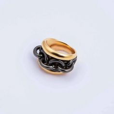 Fuji Ring | NOT JUST A LABEL Plated Ring, Gold Plated Rings, Silver Chain, Gold Plate, Jewelry Design, Plating, Chain, Ring, Silver