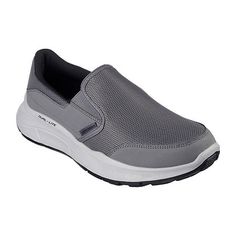 Find the perfect blend of easy-wearing style and comfort with Skechers relaxed fit: Equalizer 5. 0 - persistable. This laceless fit vegan style features a mesh and synthetic upper with a cushioned Skechers air-cooled memory foam insole. Features: Comfort, Memory FoamClosure Type: Slip-OnFootwear Technology: Memory Foam InsoleUpper/Outer Base Material: 100% TextileShoe Lining Material: TextileSole Material Content: 100% SyntheticCountry of Origin: Imported Gray Synthetic Slip-on Sneakers With Arch Support, Fade-resistant Synthetic Slip-on Sneakers With Round Toe, Gray Synthetic Sporty Slip-ons, Gray Synthetic Slip-on Sneakers For Walking, Gray Round Toe Slip-ons For Sports, Synthetic Slip-on Walking Shoes For Light Sports, Gray Slip-on Synthetic Walking Shoes, Gray Synthetic Walking Shoes With Removable Insole, Gray Synthetic Slip-ons