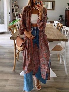 Bohemian Outerwear For Fall Day Out, Bohemian Outerwear For Day Out In Fall, Bohemian Cardigan For Fall Day Out, Oversized Bohemian Cardigan For Day Out, Casual Brown Cardigan For The Beach, Casual Brown Cardigan For Beach, Bohemian Long Sleeve Cardigan For Day Out, Bohemian V-neck Cardigan For Fall, Long Fall Vacation Tops