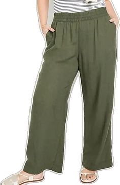 Green Pull-on Straight Pants, Comfortable Elevated Casual Bottoms, Elevated Casual Solid Pull-on Bottoms, Cargo Pants With Elastic Waistband And Loose Fit, Solid Color Pants With Pull-on Style And Relaxed Fit, Comfortable Solid Color Pull-on Pants, Comfortable Solid Pull-on Style Pants, Relaxed Fit Pants With Pull-on Style, Relaxed Fit Pull-on Solid Pants