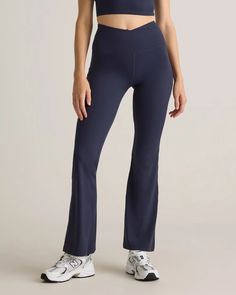 Ultra-Form High-Rise Crossover Flared Pant Moisture-wicking Elastane Sportswear Pants, Casual Flare Bottoms For Sports, Casual Sports Flared Bottoms, Moisture-wicking 4-way Stretch Elastane Pants, Moisture-wicking Stretch Wide-leg Activewear, Athleisure Elastane Pants With Moisture-wicking, Athleisure Moisture-wicking Elastane Pants, Sporty Wide Leg Elastane Activewear, Versatile Elastane Sports Pants