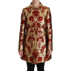 Discover The Epitome Of Luxury And Style With This Exquisite Dolce & Gabbana Trench Coat. This Stunning Piece, Brand New With Tags, Showcases A Radiant Red And Gold Floral Brocade Design, Perfectly Complemented By A Luxurious Silk Inner Lining For That Extra Touch Of Opulence. With A Sleek Push-Button Closure And Meticulous Logo Detailing, It Is A Testament To The Brand’s Commitment To High Craftsmanship Straight From The Fashion Heart Of Italy. Make It Yours And Embody Elegance With Every Step. Mantel Cape, Dolce Gabbana Jacket, Gabbana Dress, Brocade Dresses, Top Design Fashion, Trench Jacket, Cape Coat, Dolce E Gabbana, Gold Floral