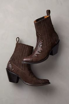 click to expand Ankle Western Boots, Shoe Aesthetic, Chelsea Boots Men Outfit, Cowboy Ankle Boots, Studded Ankle Boots, Stylish Footwear, Western Booties, Chelsea Boots Men, Fur Boots