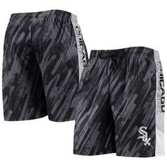 Keep cool on hot Chicago White Sox game days by wearing these Static shorts from FOCO. They feature mesh panels for added breathability and an adjustable waistband that lets you choose the most comfortable fit. Side pockets also make carrying around essentials in this soft pair of Chicago White Sox shorts easy. Material: 100% Polyester Elastic waistband with drawstring Officially licensed Machine wash, tumble dry low Sublimated graphics Brand: FOCO Imported Inseam on size M measures approx. 8'' Black Athletic Shorts With Breathable Mesh For Gym, Black Mesh Go-dry Bottoms, Black Breathable Mesh Athletic Shorts For Gym, Black Athletic Shorts With Breathable Mesh For Sports, Black Athletic Fit Shorts For Sports Events, Black Nylon Athletic Shorts With Breathable Mesh, Black Breathable Mesh Athletic Shorts For Sports, Casual Nylon Athletic Shorts For Sports Events, Summer Black Bottoms With Breathable Mesh