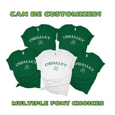 These unisex Bella and Canvas tshirts are super soft and high quality! The design is printed directly onto the fabric so no cracking or peeling like vinyl does! These group family shirts are perfect for St. Paddy's celebrations, family reunions or family pictures! Unisex Family Matching T-shirt With Screen Print, Family Matching Letter Print T-shirt For Fans, Family Matching Crew Neck T-shirt With Custom Print, Family Matching Custom Print Crew Neck T-shirt, Family Matching Fan Merchandise Tops With Custom Print, Funny Crew Neck T-shirt With Custom Print, Funny Custom Print Crew Neck T-shirt, Custom Print T-shirt For Fans, Custom Print Ring-spun Cotton Tops For Fan Merchandise