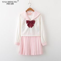 Get ready to dress up in style with this kawaii Japanese School Uniform Set! Whether you're a fan of Japanese culture, or anime, or just looking for a unique and fun outfit, this set is the perfect choice for you. The set comes in both pink and blue colors, featuring a classic Japanese school uniform design that is both stylish and comfortable to wear. The top is a collared shirt with long sleeves and the bottom is a pleated skirt that falls to knee-length, completing the look with a touch of fe Cute Pink Clothes, Christmas Elf Outfit, School Uniform Skirts, Uniform Skirt, Sailor Uniform, Elf Clothes, Pink Clothes, Sailor Suit, Japanese School