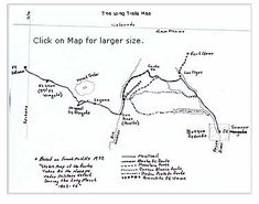 the long trail map is shown in black and white