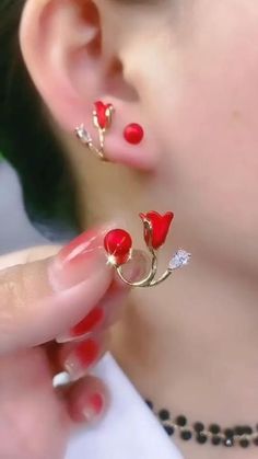 🌷The bright and passionate color of red tulip earrings makes it an excellent choice to highlight the charm and elegance of women. It can not only bring out the fair skin, but also show the unique personality and taste of women. It can attract people's attention in the first time. 👑
Perfect gift for girlfriend, wife, mother, daughter, sister, friends on Christmas, birthday, anniversary, Valentine's Day, Mother's Day, etc. 🥰 Crazy Earrings, Friends On Christmas, Tulip Earrings, Red Jewellery, Unique Gold Jewelry, Unique Gold Jewelry Designs, Dope Jewelry Accessories, Gold Jewelry Designs, Wire Wrapped Jewelry Diy