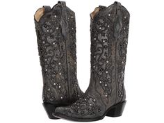 Corral Boots A3672 | Zappos.com Western Snip Toe Boots With Rhinestones, Western Boots With Rhinestones And Snip Toe, Western Style Snip Toe Boots With Rhinestones, Embellished Snip Toe Boots For Fall, Fall Embellished Snip Toe Boots, Embellished Leather Boots With Snip Toe, Western Leather Embellished Boots, Western Style Embellished Leather Boots, Western Embellished Snip Toe Boots