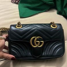 Gucci Marmont Small Shoulder Bag Can Be Worn As A Crossbody Like New Condition Authenticity Proof In Pic- You Can See The Serial # Also Have The Original Dust Bag Light Minor Scratch On The Inside Of Bag, No Other Flaws On It Black Gucci Crossbody Bag, Gucci Crossbody Bag, Gucci Crossbody, Gucci Marmont, Bag Light, Gucci Bags, Small Shoulder Bag, Retail Therapy, Gucci Bag