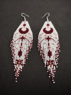 Amulet Aesthetic, Magic Amulet, Earring Patterns, Tassel Fringe, Crescent Moon, Seed Bead, Slow Fashion, Crescent, Beaded Earrings